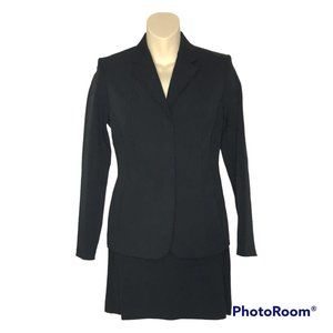 EXPRESS Stretch Black Skirt Suit Set Pintuck Seams Details NWOT SIZE 1/2 (XS)